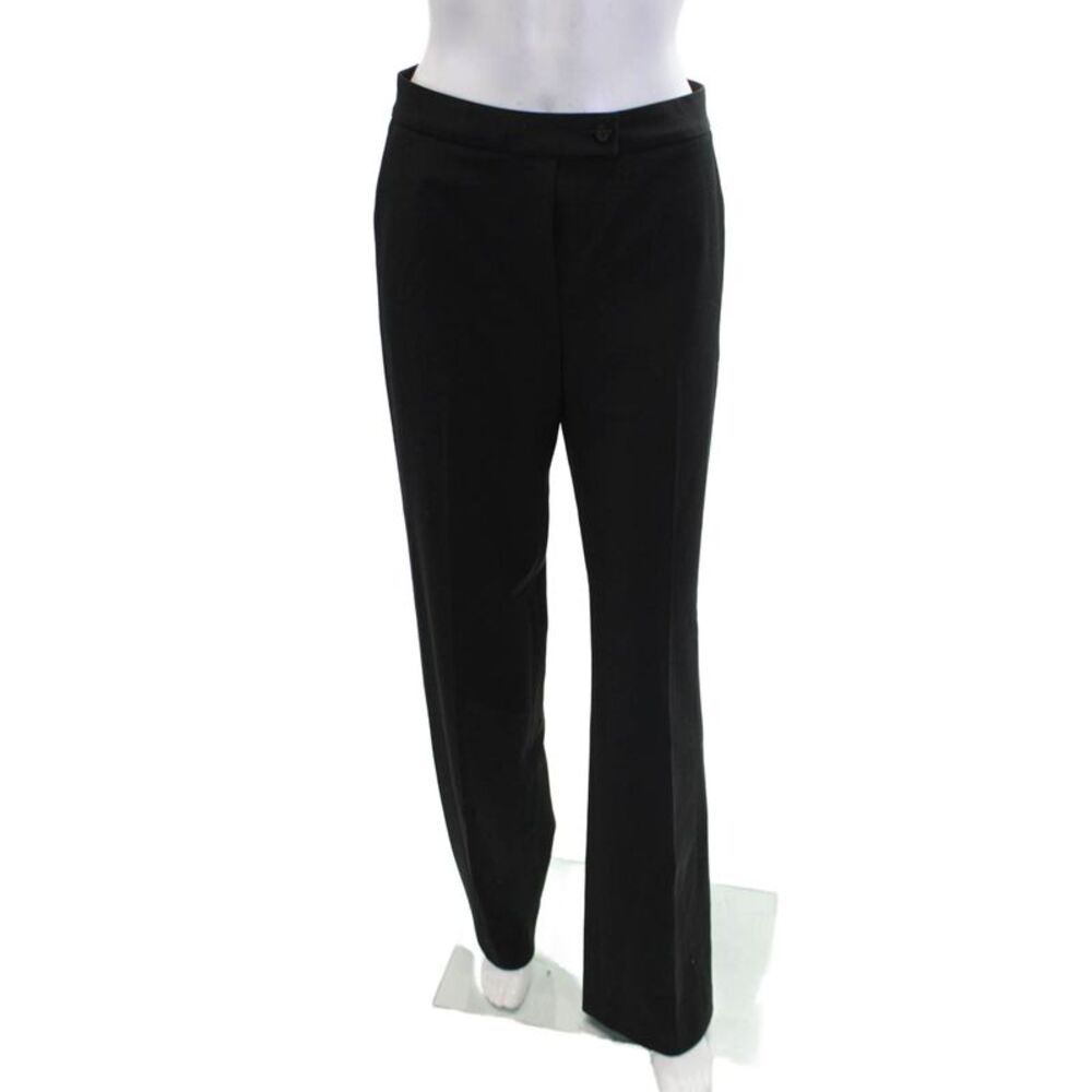 Domenico Vacca Women's Button Flat Front Straight Leg Dress Pants Black Size 42